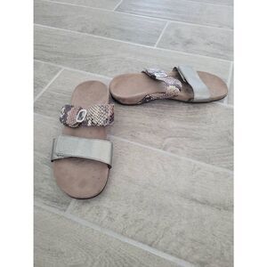 Vionic Camila Double Strap Slide Sandal‎ Size 7 Snake Skin